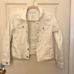 Cute white cat and jack jean jacket size (10/12)